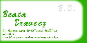 beata dravecz business card